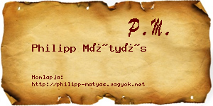 Philipp Mátyás névjegykártya